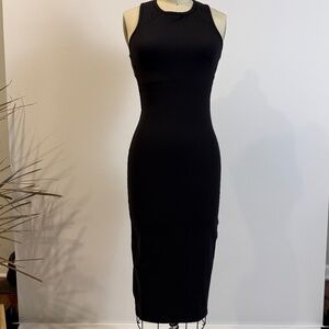 Lululemon Black Athletic Midi Dress Built-In Bra Size 4 Stretch